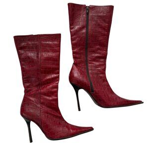 4.25" Red Emporio Crocodile Festival / Western Pointy Boots - EU 37 US 7